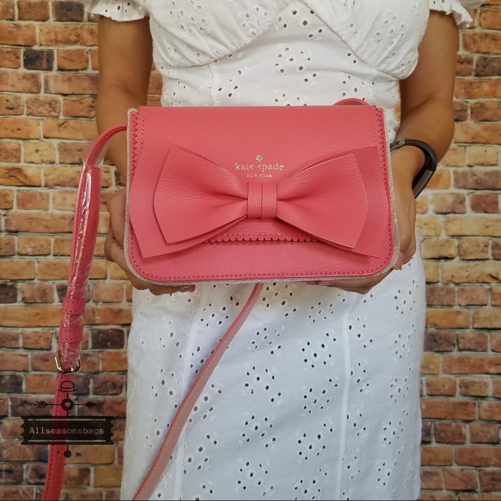 Kate Spade Vanderbilt place bow pink crossbody - Picture 5 of 8